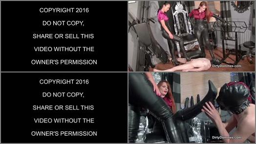 QUEENS OF KINK  Milked Boot Whore  Starring Mistress Rebekka Raynor and Fetish Liza preview