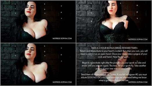 Femdom –  Mistress Sophia – Full Evening Of Pain, Edging, CEI And JOI With Me