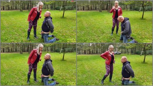 Lady Karame  Ballbusting With Sexy Hunter Boots  preview