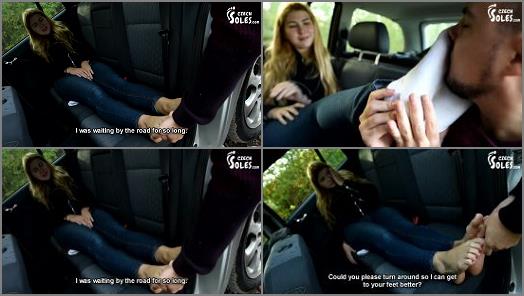 Student Feet – ‘Young hitchhiker gets a ride for her BIG sexy feet’ of ‘Czech Soles’ studio