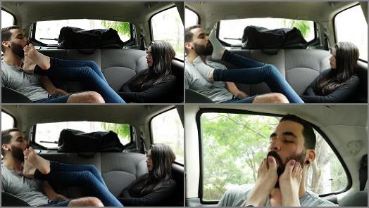 Emily Foxx SOCK SMELLING Smelling My Socks And Worship My Feet In The Car preview