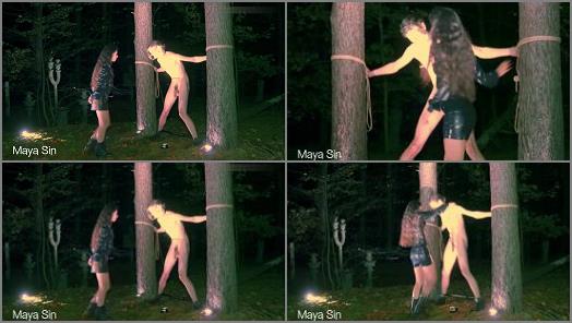 Spitting – Maya Sin starring in video ‘Ballbusting in the depths of a dark forest’