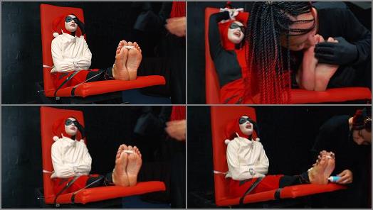 RussianFetish  Crazy Harley Quinn have fails  Long feet tickle licking toes and straitjacket  gag preview