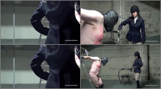 ASIAN CRUELTY leather dominatrix whipping  An Unrelenting Dressage Whipping For Her Disobedient Pony   Empress Kiko preview