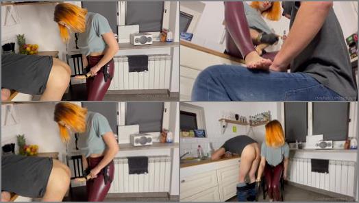 Leather Femdom Strapon – Lady Dark Fairy – A good lesson will be taught to my stepson by me